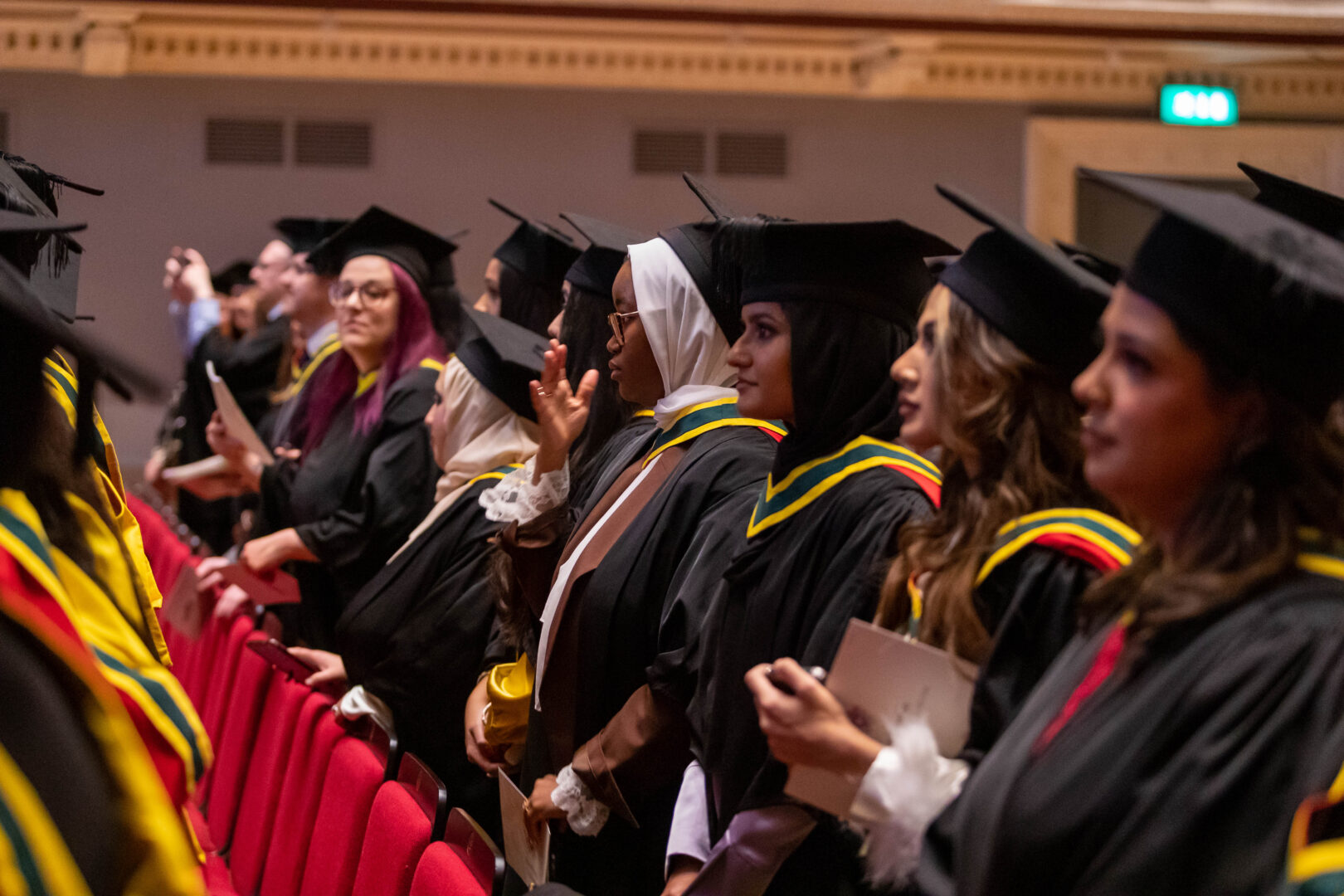 a row of graduates at their graduation