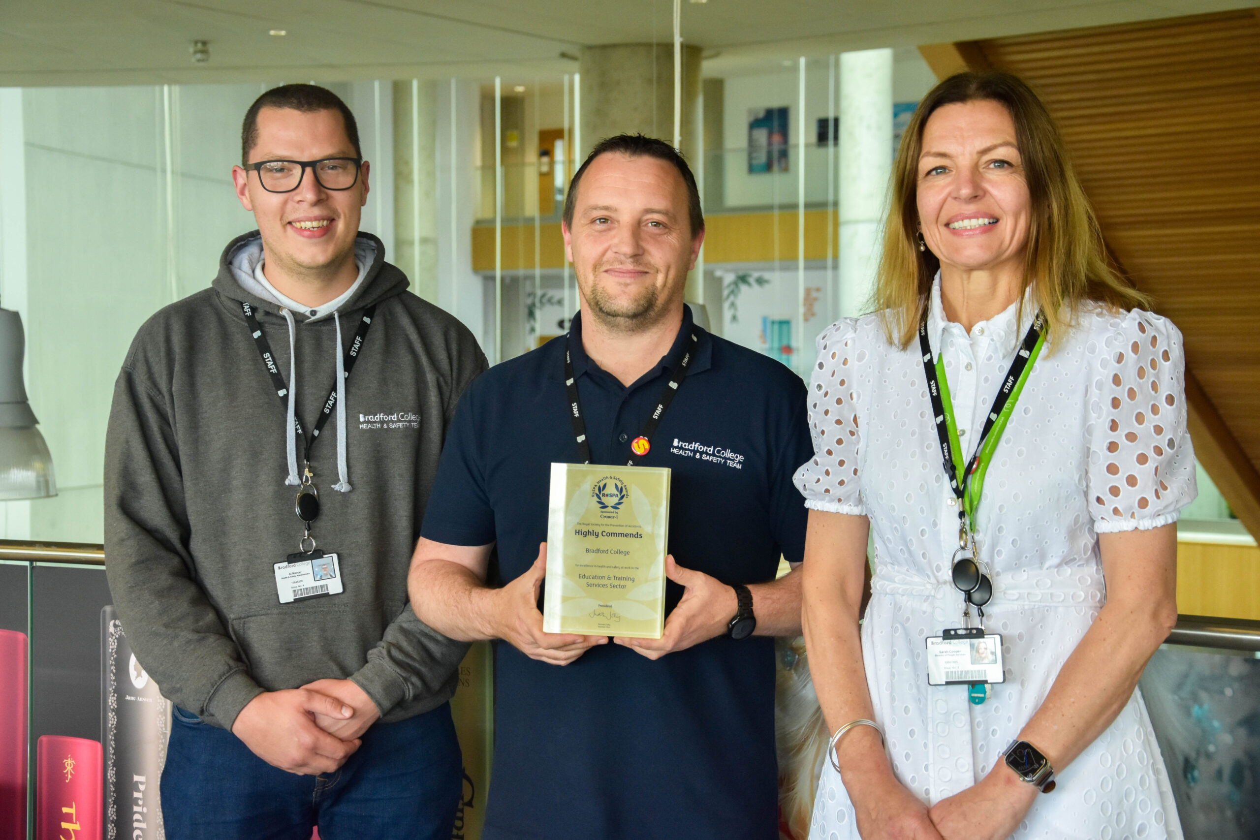 Bradford College Earns Prestigious RoSPA Health & Safety Award