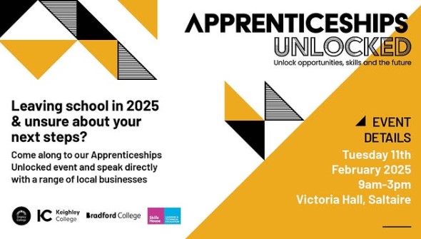 Poster promoting Apprenticeship unlocked event